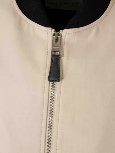 Givenchy Silk Nylon Jacket Contrast Sleeves Pockets In Neutral