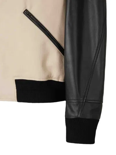 Givenchy Silk Nylon Jacket Contrast Sleeves Pockets In Neutral