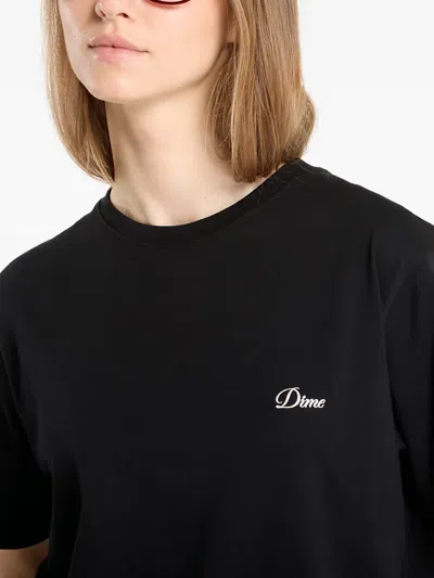 Dime Cursive Logo T-shirt In Black