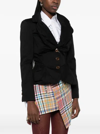 Vivienne Westwood Tailored Black Jacket With Notched Lapel And Flared Hem