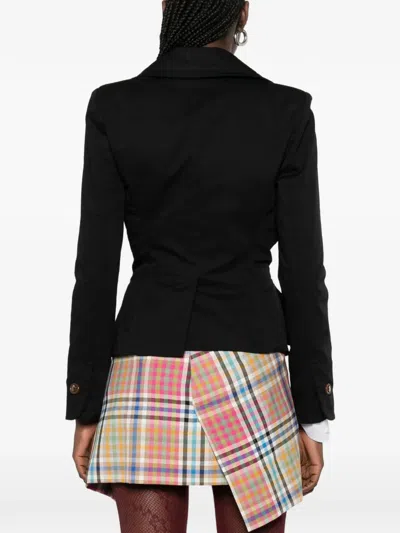 Vivienne Westwood Tailored Black Jacket With Notched Lapel And Flared Hem