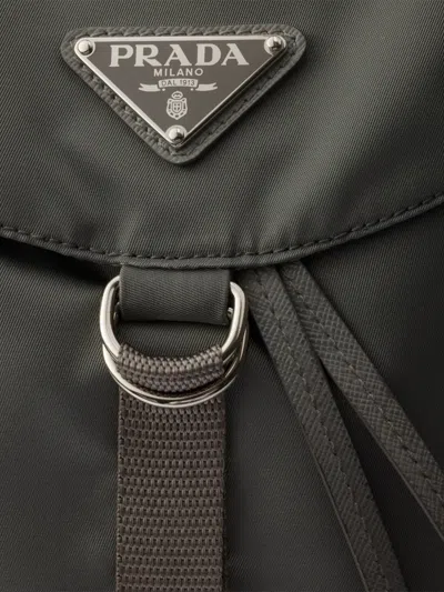 Prada Small Re-nylon Backpack In Gray