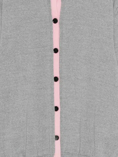 Msgm Top Contrast Trim And Ribbed Cuffs In Gray