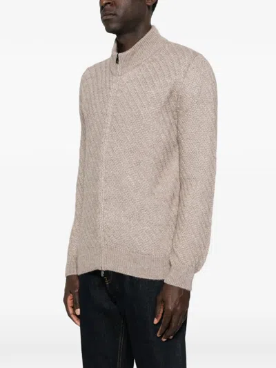 Corneliani Beige Technical Fabric And Cashmere Jacket In Neutral