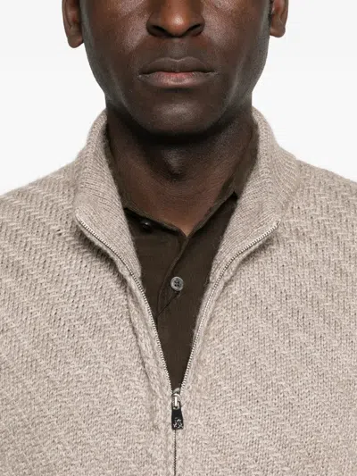Corneliani Beige Technical Fabric And Cashmere Jacket In Neutral