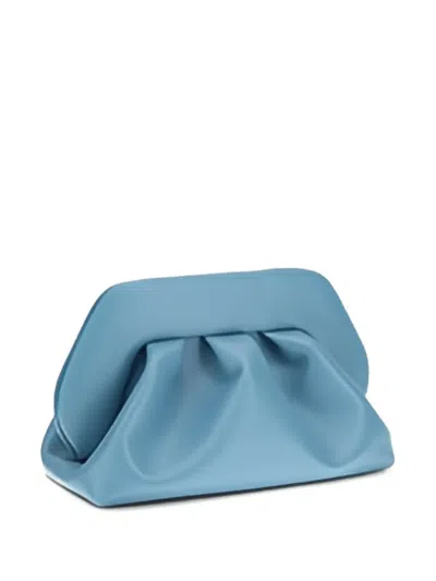 Themoirè Sculptural Medium Clutch With Removable Strap In Blue
