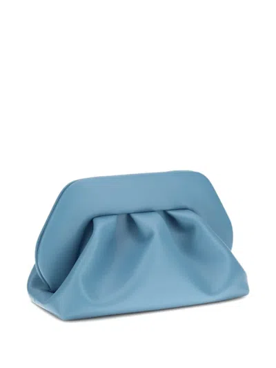 Themoirè Sculptural Medium Clutch With Removable Strap In Blue