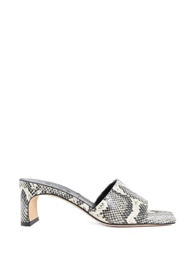 JEANIE SNAKE-PRINT MULES