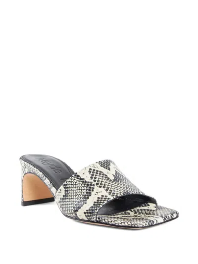 JEANIE SNAKE-PRINT MULES