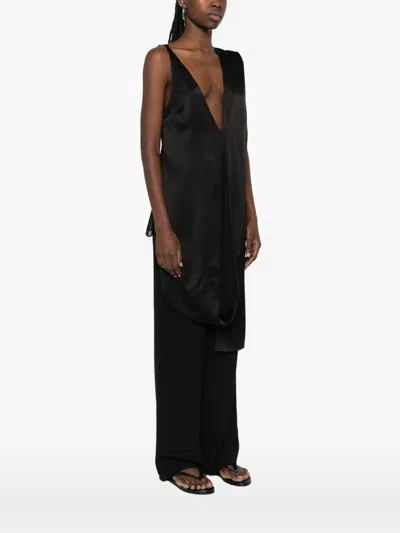 Esse Studios V-neck Top In Black