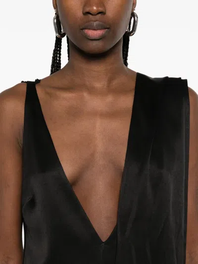 Esse Studios V-neck Top In Black