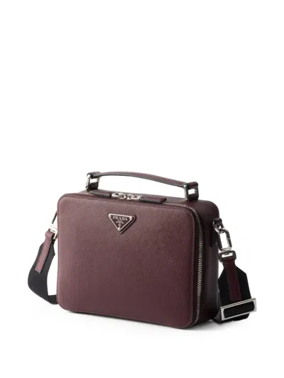 Prada Brique Medium Saffiano Leather Bag In Purple