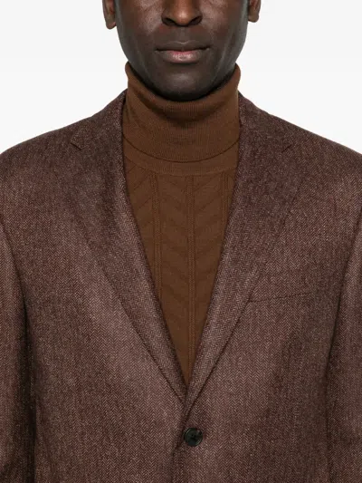 Corneliani Button Single-breasted Jacket In Brown
