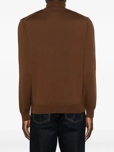 Corneliani Roll-neck Sweater In Brown