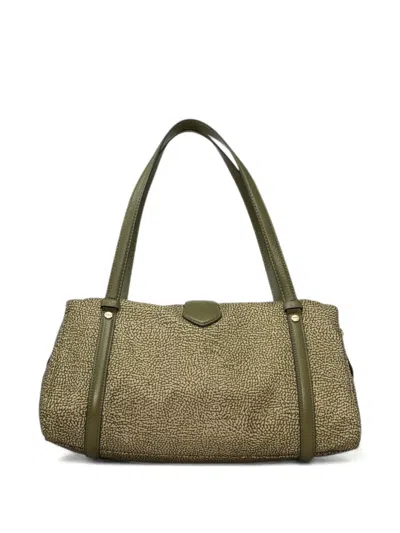 Borbonese Printed Shoulder Bag In Green