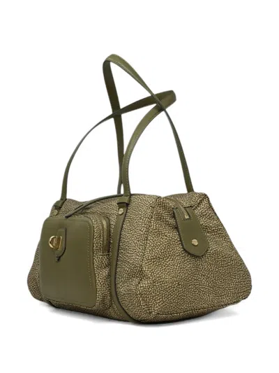 Borbonese Printed Shoulder Bag In Green
