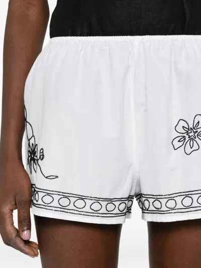Bode Beaded Shorts In White