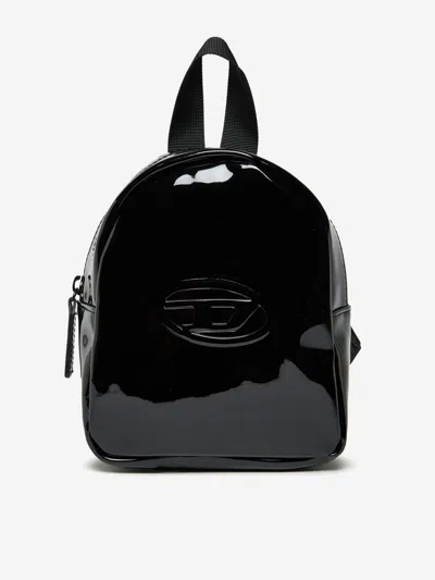 Diesel Debossed-logo Backpack In Black