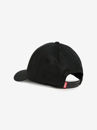 Diesel Logo Visor Baseball Cap In Black