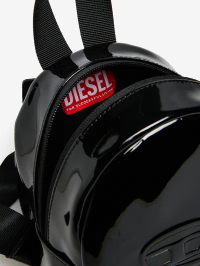 Diesel Debossed-logo Backpack In Black