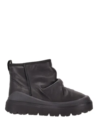 Ugg Heritage Utility Ankle Boots In Black Leather In Black