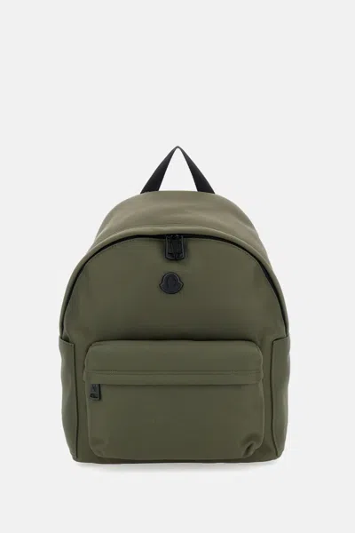 Moncler Pierrick Backpack Front Pocket Adjustable Straps Handle In Green