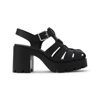 Prada Sandals Buckle Detail Chunky Sole Open Toe In Black