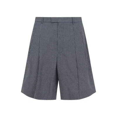 Givenchy Whiteblue Check Pattern Shorts In Blue