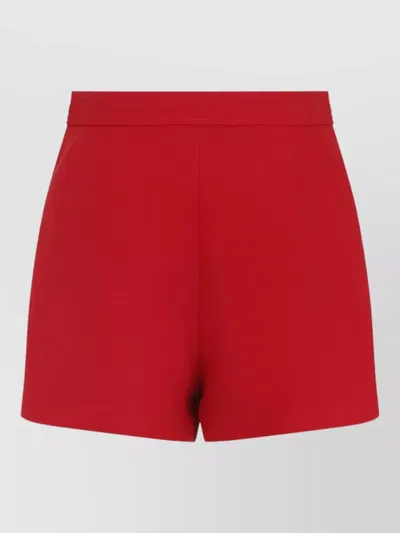 Valentino High Waisted Shorts Featuring Gold Tone Detail In Red