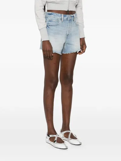 Alexander Wang Crystal Logo Pocket Relaxed Short In Blue