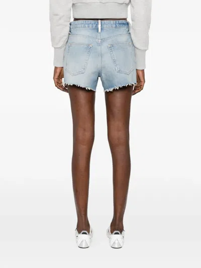 Alexander Wang Crystal Logo Pocket Relaxed Short In Blue