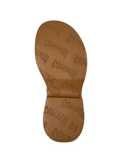 Camper Tasha Ankle Strap Wedge Sandal In Brown