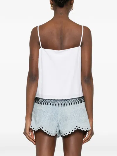 Bode Rosebloom Floral-print Top In White