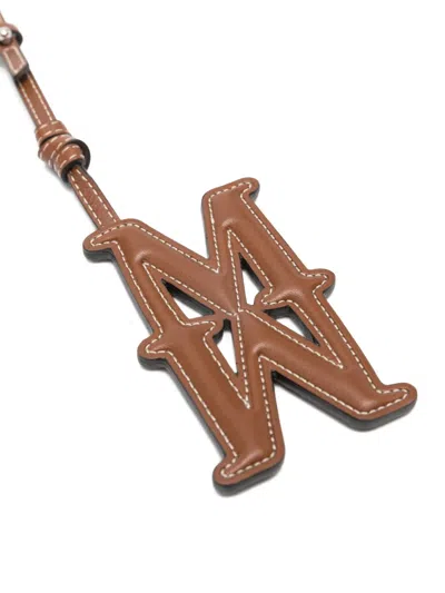 Max Mara Leather Bag Charm In Brown