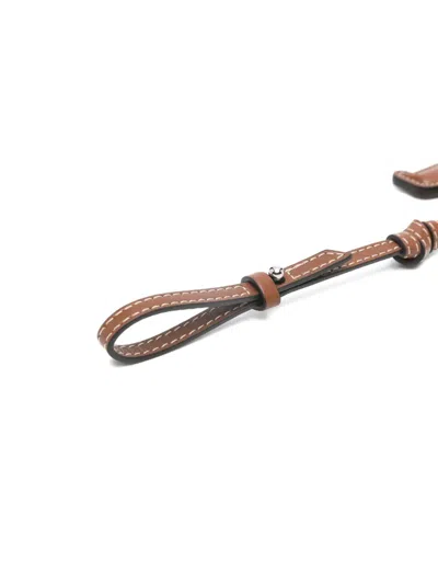 Max Mara Leather Bag Charm In Brown