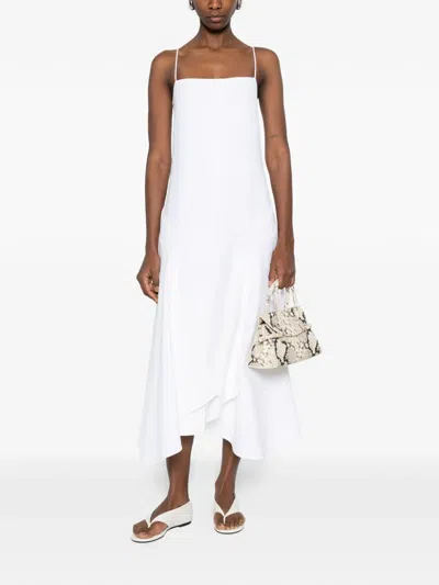 Brandon Maxwell Cascade Strap Dress In White
