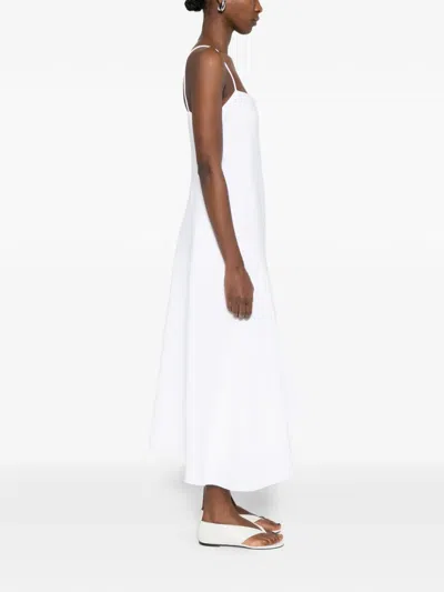 Brandon Maxwell Cascade Strap Dress In White