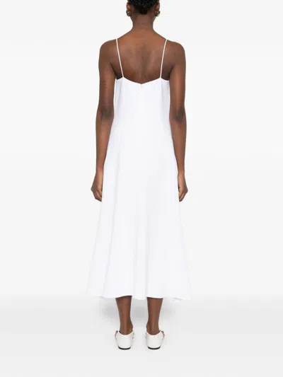 Brandon Maxwell Cascade Strap Dress In White