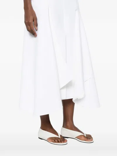 Brandon Maxwell Cascade Strap Dress In White