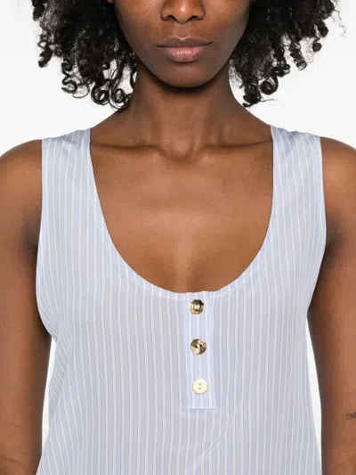 Francoise Striped Button Top In Multi