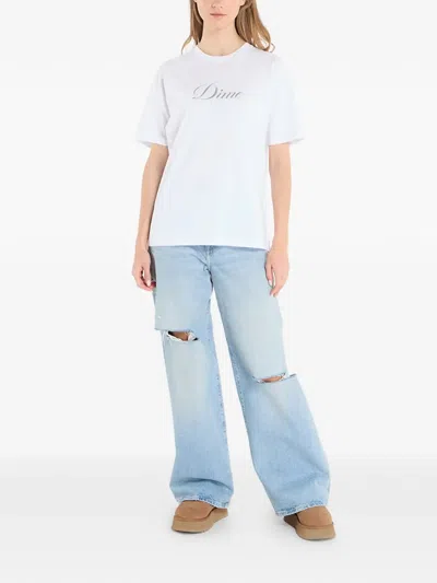 Dime Cursive Logo T-shirt In White