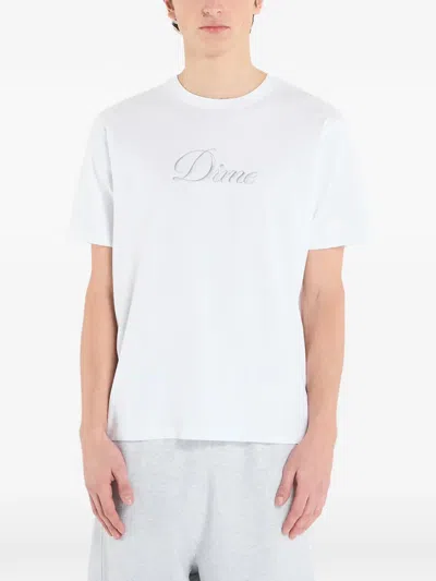 Dime Cursive Logo T-shirt In White