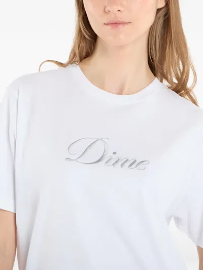 Dime Cursive Logo T-shirt In White