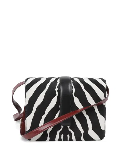 Khaite Blake Zebra-pattern Shoulder Bag In White