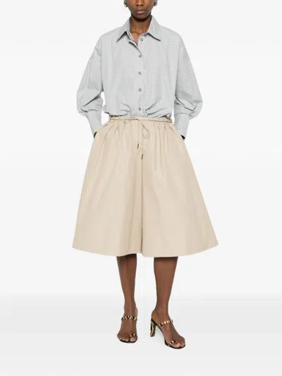 Brandon Maxwell Sutton Drawstring Wide-leg Bermuda Shorts In Multi