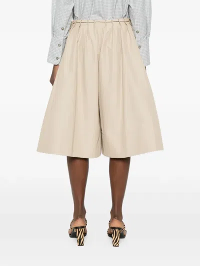 Brandon Maxwell Sutton Drawstring Wide-leg Bermuda Shorts In Multi
