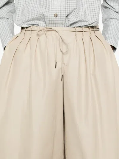 Brandon Maxwell Sutton Drawstring Wide-leg Bermuda Shorts In Multi