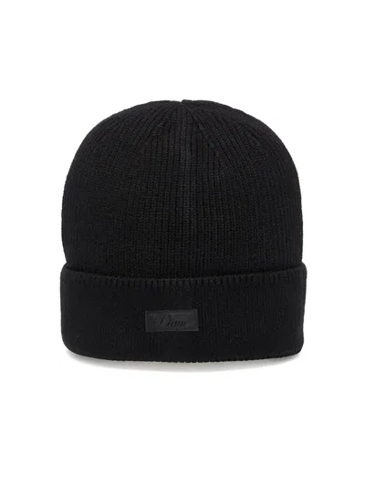 Dime Cursive Rib Beanie Hat In Black
