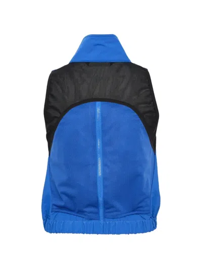 Pushbutton Zip-up Gilet In Blue