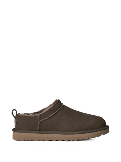 Ugg Classic Shearling-lined Suede Slip-on Flats In Green